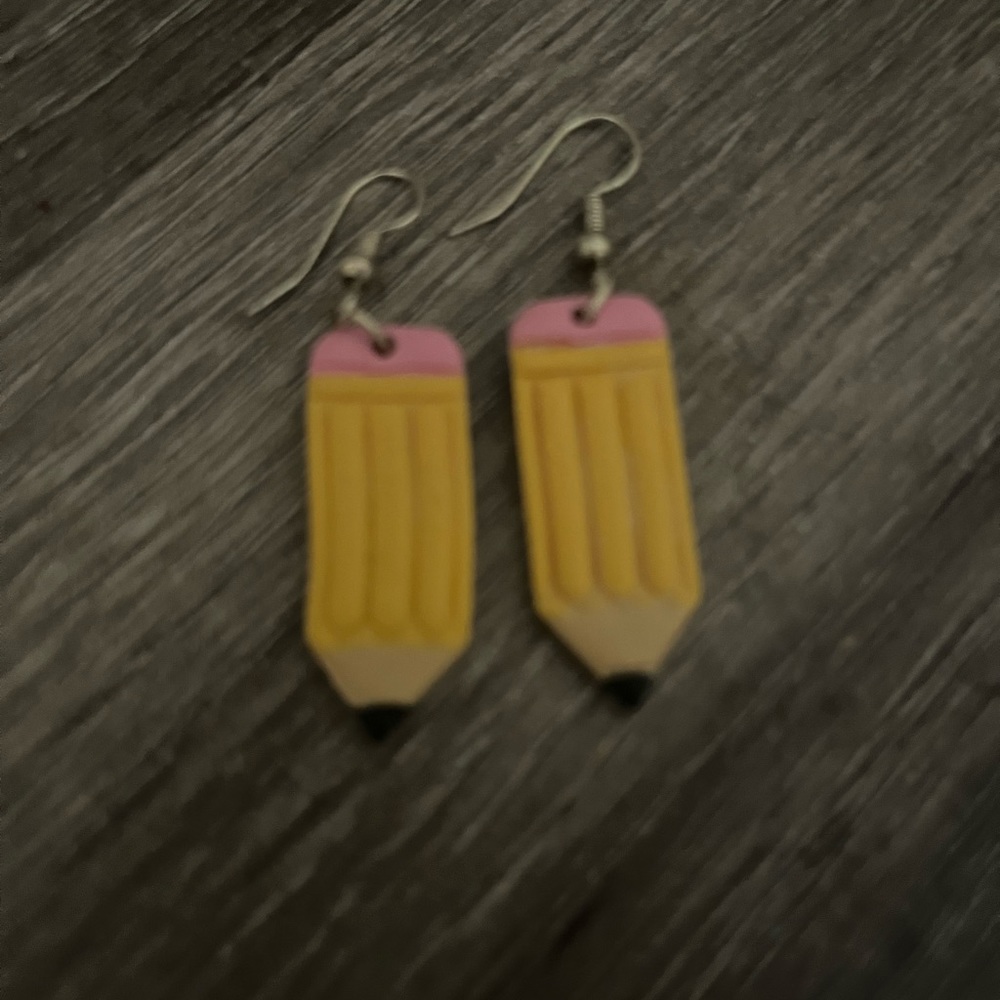 Pencil clay earrings